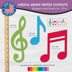 70Pcs Colorful Music Notes Cutouts Musical Party Decorations in 7 Designs, US Ma