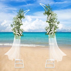 Set of 2 Metal Wedding Arch Backdrop Flower Stand Balloon Stand Party Event Deco