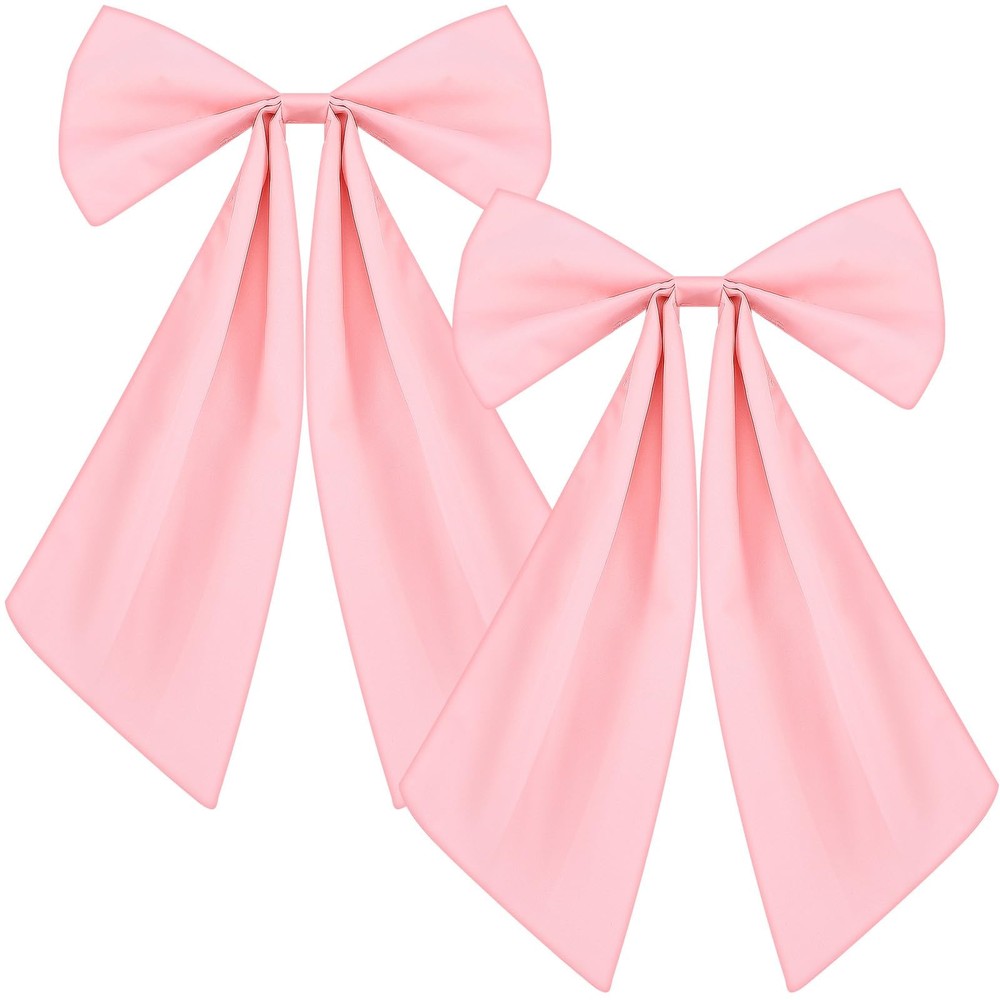 2 Pcs Large Pink Bows Decorations Coquette Party Decors 11 x 16 Inches Polyes…