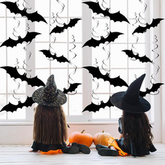 32Pcs Halloween Bat Hanging Swirls Decorations | Black Bat Ceiling Streamers, Ce