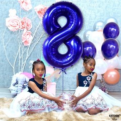KatchOn, Navy Blue Number 8 Balloon – 40 Inch | Number 8 Balloons for Birthda…