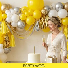 PartyWoo Yellow Balloons 123pcs Different Sizes of 18 12 10 5 Inch Matte Yell…