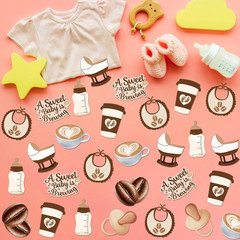 A Baby Is Brewing Baby Shower Decorations, 200PCS a Sweet Baby Is Brewing Confet