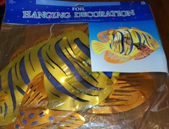 VTG Tropical Fish Novelty Gold Foil Party Decoration Amscan 16.25″ Hanging