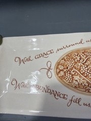 Amscan Home Pottery Thanksgiving Blessing Rectangle Tray
