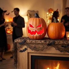 Jack O Lantern Decor: Halloween Pumpkin Lights – Lighted Big Jack-O-Lantern