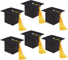 30-Piece Graduation Cap Candy Boxes – Stylish Black Favors for Any Grad Party