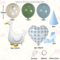 One Silly Goose Birthday Decorations Boy – Goose Balloons with Blue Printed L…
