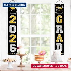 DAZONGE Graduation Decorations 2026, Black & Gold Class of Decorations 2026, Gra