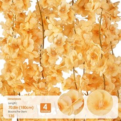 4 PCS Cherry Blossom Garland Artificial Silk Flower Vine Hanging Floral Decor…