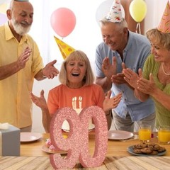 90th Birthday Decorations for Women,90th Anniversary Decorations,Rose Gold Gl…