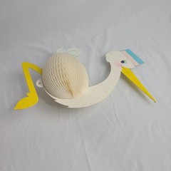 Vintage Baby Shower Honeycomb Hallmark Stork Tissue Paper & Cardstock Decoration