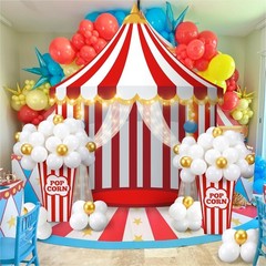 103 Pcs Carnival Circus Party Decorations Set Includes Red White Circus Tent Bac