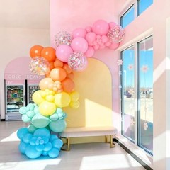 60PC Balloons Set, Colorful Balloons, 12 Inch Bright Color Yellow Rainbow