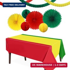 10 Pcs Reggae Birthday Party Supplies 51 x 71 Inch Plastic Rectangular Table Cov