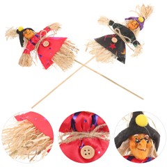 4 Pcs mini scarecrow on a stick Garden Portable Outdoor Scarecrow Decors Garden