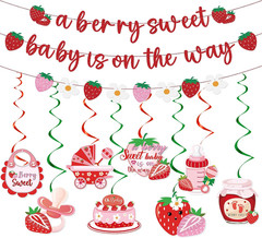Strawberry Baby Shower Decorations – a Berry Sweet Baby Is on the Way Banners
