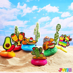 6 Cinco de Mayo Fiesta Honeycomb Centerpieces 8.5in Table Party Decorations