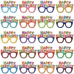 Birthday Photo Booth Props Kit, 20-Piece Colorful Novelty Glasses, Durable Pa…