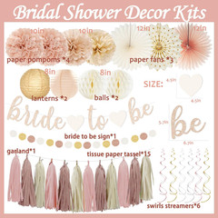 Champagne-Gold Beige Fall Boho Bachelorette Party Decorations – Bride To Be Bann