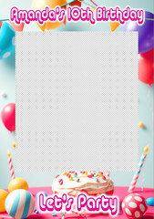 Personalised Customised Any Text Kids Adult Birthday Party Selfie Board Frame