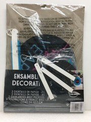 New Year’s Hanging Decoration Kit tissue & Paper Fans + Garland Vibrant Colors