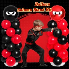 2 Sets Ninja Party Decorations Ninja Adjustable Balloon Column Stand Kit Meta…