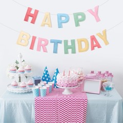 Felt Happy Birthday Banner, Pre-Strung 3D Birthday Rainbow Garland, Reusable …