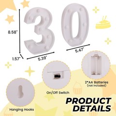 30th Birthday LED Light-Up Marquee Sign
