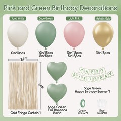 Pink and Sage Green Decorations with Light Pink Sage Green Sand White Metalli…