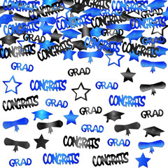 Graduation Decorations 2026 | Blue and Black Congrats Grad Confetti 2026 – Pack