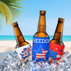 4Th of July Decorations, 12 PCS Can Cooler Sleeves for Independence Day Accessor