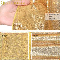 QueenDream Gold Sequin Backdrop Curtain Party Decorations: 10ft x 10ft Glitter B