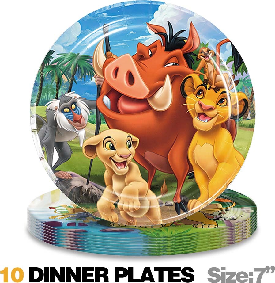 Simba The King Lion Paper Plates Party Supplies Tableware Disposable Dinnerware