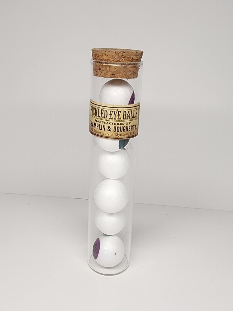 Happy Halloween Eyeball Test Tube – 6 Fake Eyeballs – Spooky Halloween Decoratio