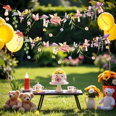 Fairy Party Banner, Fairy First Birthday Party Decorations, Mushroom Flower B…