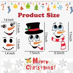43 PCS Snowman Face Stickers for Crafts 7.87 Inches X 11.81 Inches, Red
