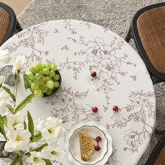 OMMATO Table Cloth Square Floral Tablecloth Farmhouse Vintage French Rustic Brow