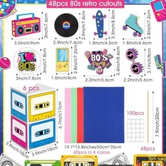 Sets 80’s Retro Party Decorations 80’s Centerpieces Retro Hip Hop Table 6