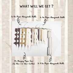20 Pcs Tan Brown Fans Party Decorations Honeycombs Kit for Neutral Party Boho…