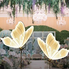 2PC LED Light Wedding Butterfly Floor Lamp Creative Butterfly Ceiling Lamp Props