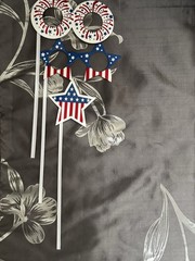 Patriotic Photo Booth Props Set Red White Blue Stars & Stripes USA Theme