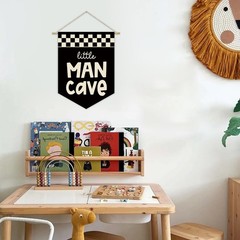 Boy Room Decor,Playroom Car Decor,Little Man Cave Canvas Banner for Toddler B…