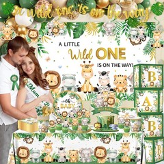 Safari Baby Shower Decorations,262pcs Wild Decorations Jungle Baby Shower Dec…