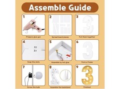 3FT Marquee Numbers 3 for 3rd/30th Birthday Decorations, Large Light Up Number