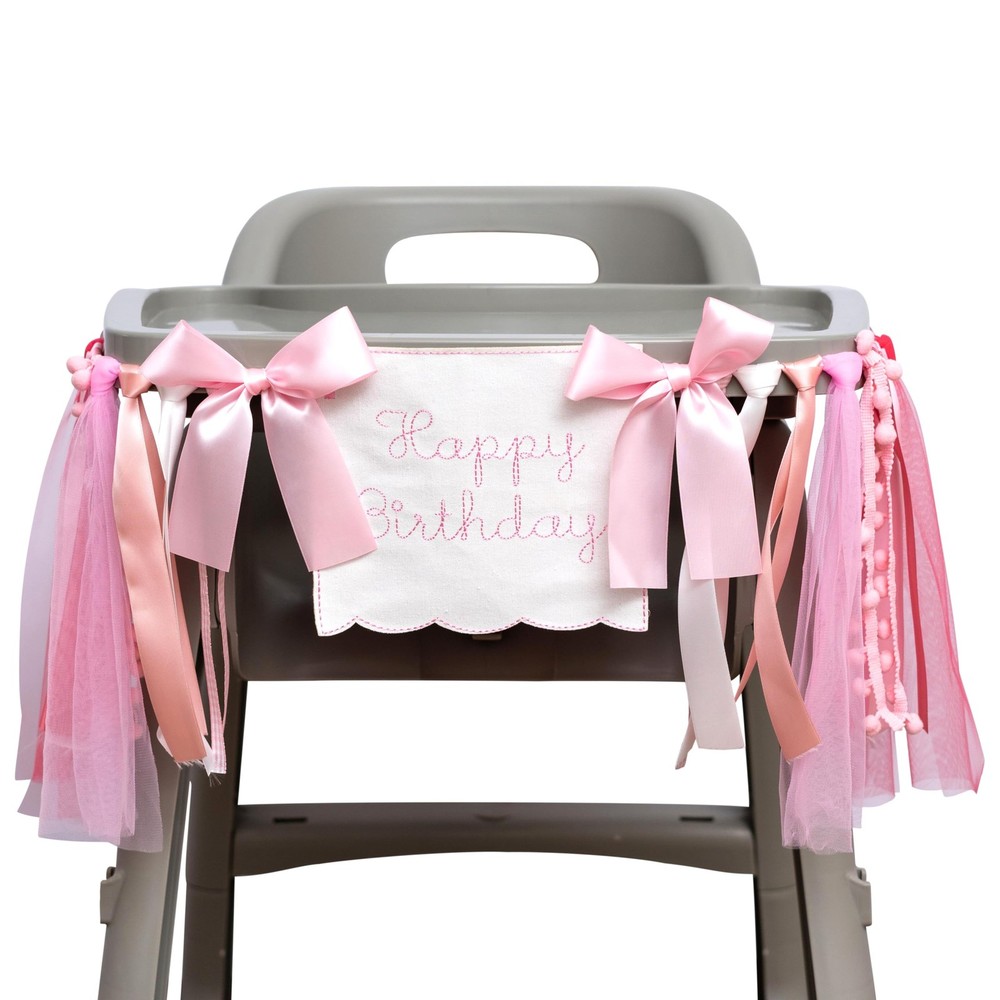Pink Tulle High Chair Banner – Elegant ‘Happy ’ Garland for Baby Shower/Party…