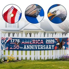 250th Anniversary Banner 120″ x 20″ America 17762026 US 250 Years Birthday Fr…