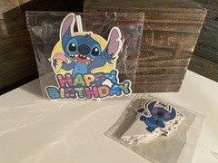 Stitch Birthday Party Kit Cake & Cup Cake Toppers Tablecloth Backdrop & More
