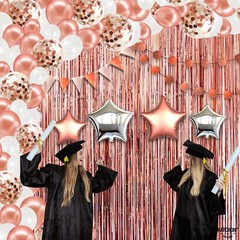 KatchOn, Rose Gold Graduation Decorations 2025 – Pack of 130 | Rose Gold 2025…