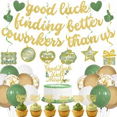 Coworker Farewell Decorations, Green Gold Good Luck Finding Better Coworkers …